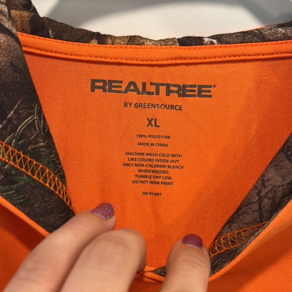 🇺🇸 Realtree long sleeve orange hooded shirt size XL - Picture 5 of 13